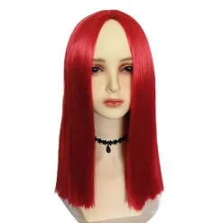 Sally Lang Rød Lige Paryk til Nightmare Before Christmas Cosplay [JUN] Medium