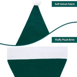 SBSG Julemandshat, Julemandshat til voksne, Unisex Velvet Komfort Blå Julehat Ekstra Tyk Klassisk Plys til Jul Nytår Festlig Ferie