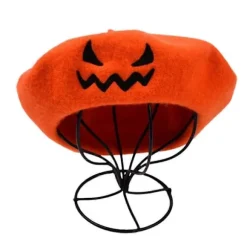 SBSGV Halloween Græskar Beret Vintage Kunstner Hat Kawaii Sød Damehue Varm Filt Maler Efterår Vinter Hat