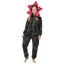 [SC]2026 Ny Mod K Stranger Things Kødædende Plante Onesie Vinter Par Familie Loungewear Rollespil Søde Flanell Pyjamas sort-FM- sort black 140cm