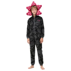 [SC]2026 Ny Mod K Stranger Things Kødædende Plante Onesie Vinter Par Familie Loungewear Rollespil Søde Flanell Pyjamas sort-FM- sort black 140cm