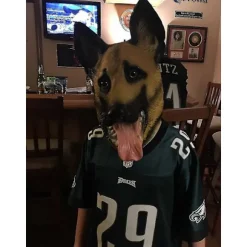 Schæferhund Latex Hundemaske Kompatibel med Halloween Kostumefester, Realistisk Dyrehoved Maske Tilbehør