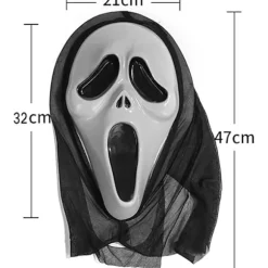 Scream Maske til Halloween Kostume Lavet af Holdbart Hårdt Materiale til Voksne til Skræmmende Filmkostume, Ghost Face Halloween Spøgelsesmaske, One Size | Fyndiq