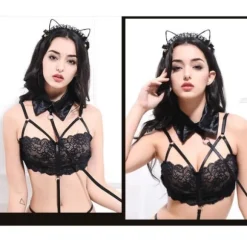 Sød Blonder Katteøre Maske Cosplay Hårbånd Dame A