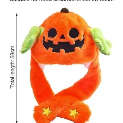 Sød hat med bankende ører, plysdyrhat, dyre-cosplay-hat til Halloween, påske, julefrokost, udklædningshatte orange