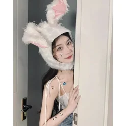 Sød Kaninhat Øre Hårbånd Kasket Kanin Cosplay Foto Props Sjove Props Blød Nyhed Klæd Dig Ud Party Events Kostume