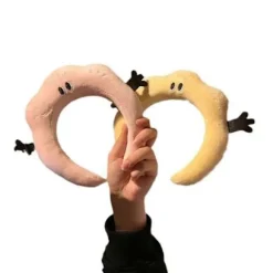 Sød tegneserie sjovt pandebånd til piger blødt stof justerbar størrelse hovedbeklædning fest hovedbeklædning til fester og cosplay Yellow