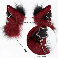 Sødt Realistisk Dyreøre Hårbånd, Strækbart Komfortabelt Design til Halloween Cosplay Temaarrangementer, Rød Red
