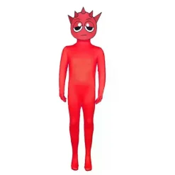 Sødt rytmeboks Sprunki cosplay-kostume til kvinder og mænd, aminal Sprunki Wenda Oren Raddy bodysuit jumpsuit maske voksen børn julekostume Red 160