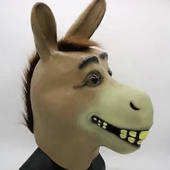 Æsel Maske, Halloween Shrek Æsel Hoved Maske, Nyhed Deluxe Kostume Fest Cosplay Latex Dyr Hoved Maske til Voksen