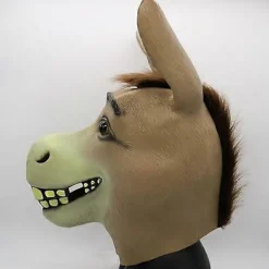 Æsel Maske, Halloween Shrek Æsel Hoved Maske, Nyhed Deluxe Kostume Fest Cosplay Latex Dyr Hoved Maske til Voksen