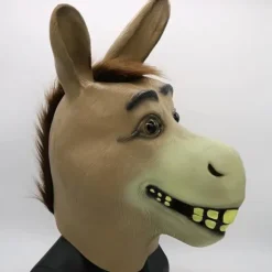 Æselmaske, Halloween Shrek æselhovedmaske, luksuriøs nyhedskostumefest rollespil latex dyrehovedmaske