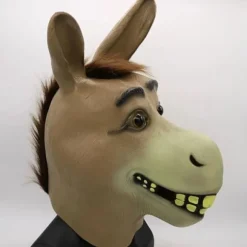 Æselmaske, Halloween Shrek æselhovedmaske, luksuriøs nyhedskostumefest rollespil latex dyrehovedmaske