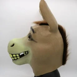 Æselmaske, Halloween Shrek æselhovedmaske, luksuriøs nyhedskostumefest rollespil latex dyrehovedmaske