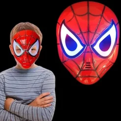 Selvlysende Spider-Man Maske med LED-øjne til børn [JUN]