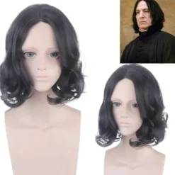 Severus Snape Sort Krøllet Kort Cosplay Paryk Kostumer Profes