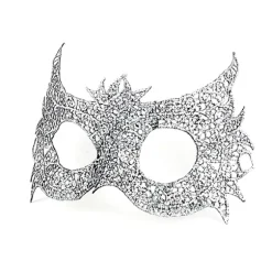 Sexet blonde maskebal karneval halloween julemaske til kvinder/mænd, halv ansigtsmaske, udskåret øjenmaske, sølvfarve~12866