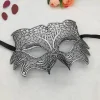 Sexet blonde maskebalmaske til damer til julekarneval Halloween bal nytårsfestartikler sølvfarve dyrestil~12985