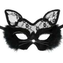 Sexet blondemaske til kvinder - kattemaske - venetiansk maske til fest