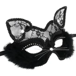 Sexet blondemaske til kvinder - kattemaske - venetiansk maske til fest