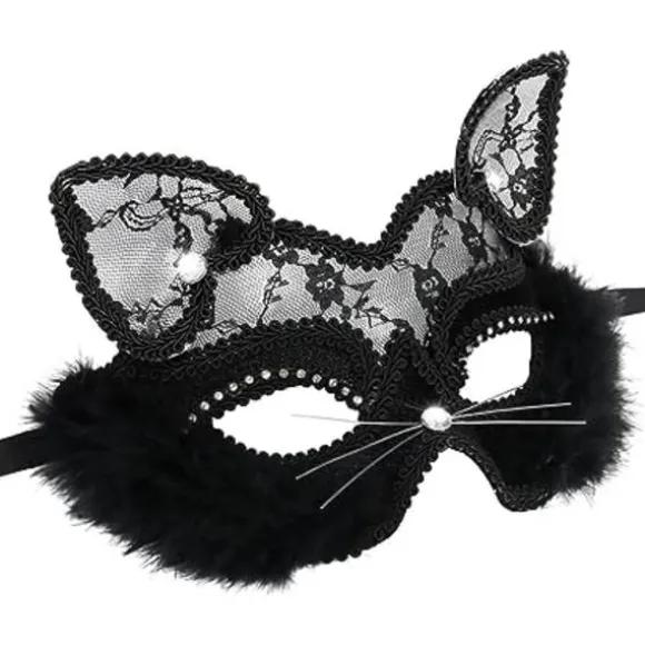 Sexet blondemaske til kvinder - kattemaske - venetiansk maske til fest