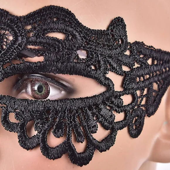 Sexet Sort Blonde Øjenmaske Til Maskeradebal Fest Fancy Kjole Kostume Halloween Black 1 Pcs
