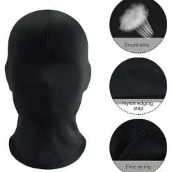 Sharharge 2 stk. sort helmaske Halloween spandex hættemaske Hovedbeklædning Ansigtsløs maske til unisex cosplay kostume