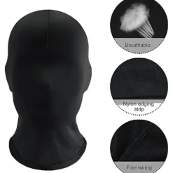 Sharharge 2 stk. sort helmaske Halloween spandex hætte maske Hovedbeskyttelse Ansigtsløs maske til unisex cosplay kostume