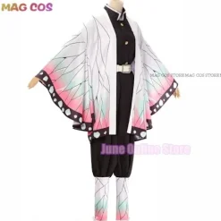 Shinobu Voksen Børn Kochou Anime Cosplay Kostume Kanae Cosplay Tøj Sommerfugl Klips Kvinder Uniform Slayer Kappe Halloween Outfit barn 110 kid 110 Wig B with clips | Fyndiq