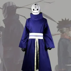 Shippuden Uchiha Obito/madara Cosplay Kostume Halloween Karneval Ninja Kampdragt Blå Kimono Ingen Maske Custom Made -a Male Xs Naruto