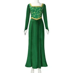 Shrek Cosplay Kostume Anime Prinsesse Grøn Kjole Fiona Kjole Shrek Cosplay Kostume Kvinder Sexet Fløjl Halloween Karnevalstøj LL L wig