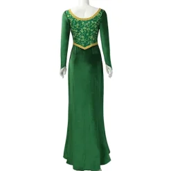 Shrek Cosplay Kostume Anime Prinsesse Grøn Kjole Fiona Kjole Shrek Cosplay Kostume Kvinder Sexet Fløjl Halloween Karnevalstøj M M wig