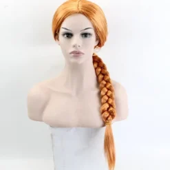 Shrek Kvinder Prinsesse Fiona Cosplay Fuld Paryk Monster Fiona Party Cosplay Orange Brun Flettet Paryk (YJD)