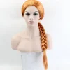 Shrek Kvinder Prinsesse Fiona Cosplay Fuld Paryk Monster Fiona Party Rollespil Orange Brun Flettet Hår Paryk (YJD)