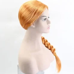 Shrek Kvinder Prinsesse Fiona Cosplay Fuld Paryk Monster Fiona Party Rollespil Orange Brun Flettet Hår Paryk (YJD)