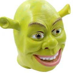 Shrek Mask Kostym Halloween Cosplay Full Head Grön Shrek Mask Latex Masker