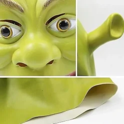 Shrek Maske Kostume Halloween Cosplay Voksen Fuld Hoved Grøn Shrek Maske Latex Masker