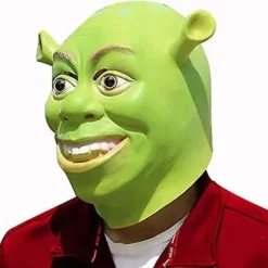 Shrek Maske Kostume Halloween Cosplay Voksen Hel Hoved Grøn Shrek Maske Latexmasker