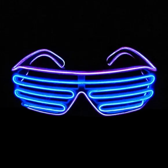 Shutter EL Wire Neon Rave Briller Blinkende LED Solbriller Lys U