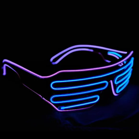 Shutter EL Wire Neon Rave Briller Blinkende LED Solbriller Lys U