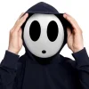 Shy Guy Maske til Halloween Cosplay – Hvid Fuld Ansigt Anime Maske Kostume til Mænd og Drenge, Sjov Rekvisit (FMY)