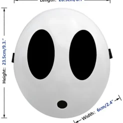 Shy Guy Maske til Halloween Cosplay – Hvid Fuld Ansigt Anime Maske Kostume til Mænd og Drenge, Sjov Rekvisit (FMY)