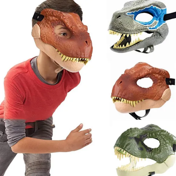 Simuleret Dinosaur Maske Halloween Cosplay Prop Latex Maske zy Green