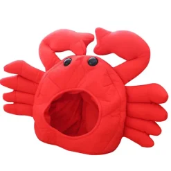 Sinknap Søde Taiyaki Krabbeformet Bomuldsøreklapper Beanie Hat Kostumefester Forbrugsvarer Crab