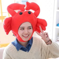 Sinknap Søde Taiyaki Krabbeformet Bomuldsøreklapper Beanie Hat Kostumefester Forbrugsvarer Crab