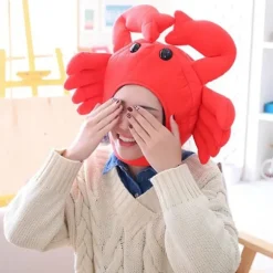 Sinknap Søde Taiyaki Krabbeformet Bomuldsøreklapper Beanie Hat Kostumefester Forbrugsvarer Crab
