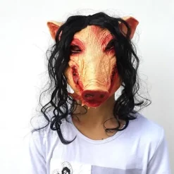 Sjov dyremask med hår Halloween Cosplay Scary Latex Mask Kostumefest none