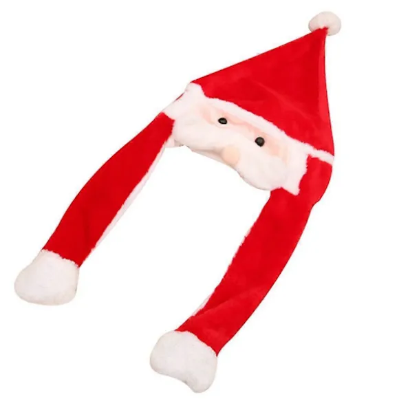 Sjov Julemandshat med Bevægeligt Skæg Julelysende til Piger