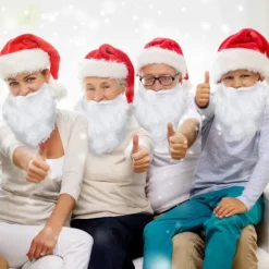 Sjov Julemandsskjæg Kostume Falsk Hvidt Skæg Julemandsskjæg Co