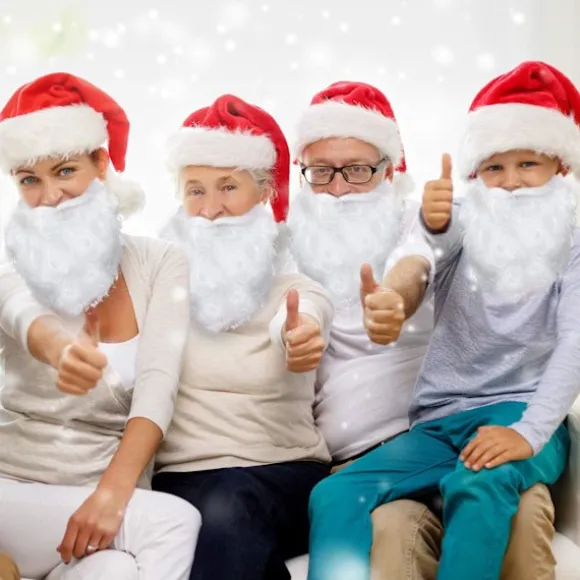 Sjov Julemandsskjæg Kostume Falsk Hvidt Skæg Julemandsskjæg Co